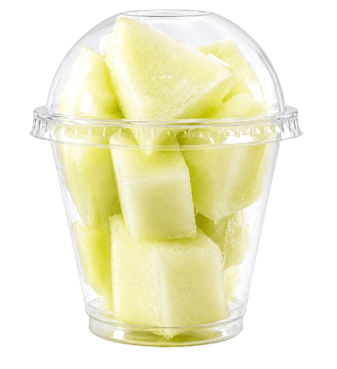 Vaso de melón natural cortado en trozos